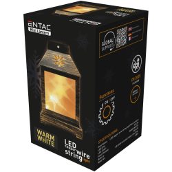   Entac LED Mini Lámpás, 12 cm, bronz színű, meleg fehér fény, elemes