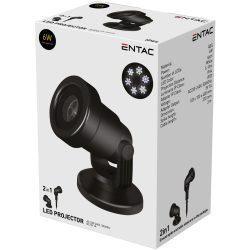   Entac LED projektor lámpa, 6W, fehér hópehely mintás, 5-10 m