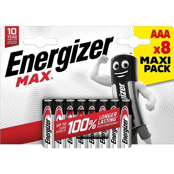 Energizer Max AAA tartós mikró elem 8 db-os