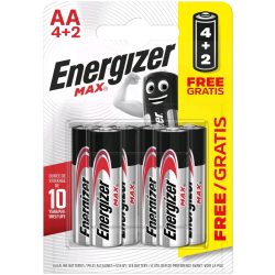 Energizer Max AA 4+2 ceruza tartós elem 6 db-os