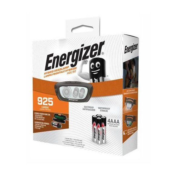 Energizer LED Fejlámpa Hybrid HDL90, 925 lm, IP67, 4xAAA