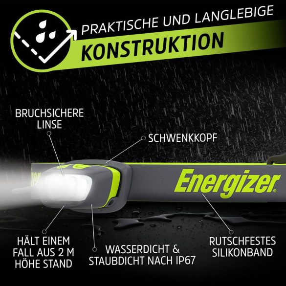 Energizer LED Fejlámpa Pro Series Hybrid 650 lm, 7 üzemmód, IP67, 4xAAA