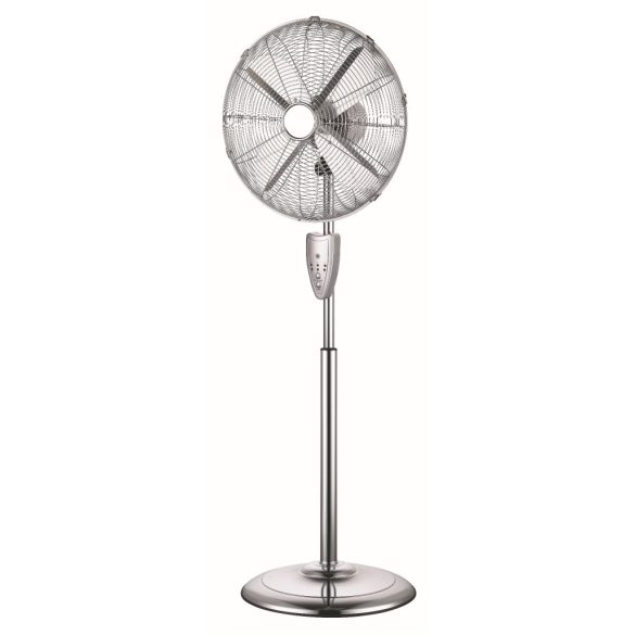 Entac Hordozható Fém Álló Ventilátor 50W, 39,5 cm lapátátmérővel, távirányítóval, 3 sebességfokozat
