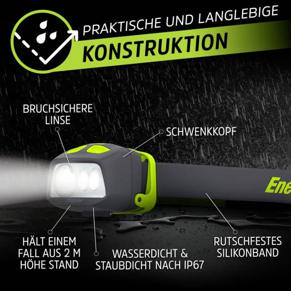 Energizer LED Fejlámpa Pro Series Hybrid, 500 lm, IP67, 3xAAA