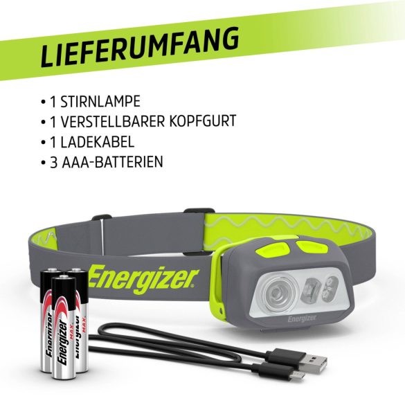 Energizer LED Fejlámpa Pro Series Hybrid, 500 lm, IP67, 3xAAA