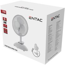   Entac Hordozható Asztali Mini Ventilátor 17W, 2 sebességfokozat, 14 cm lapátátmérő, állítható Clip funkcióval