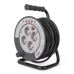   Entac Kábeldobos Hosszabbító 15m, 4 aljzat, 10A, 2300W, IP20, 3G1.0 mm² vezetékkel