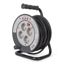   Entac Kábeldobos Hosszabbító 15m, 4 aljzat, 10A, 2300W, IP20, 3G1.0 mm² vezetékkel