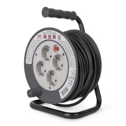   Entac Kábeldobos Hosszabbító 15m, 4 aljzat, 10A, 2300W, IP20, 3G1.0 mm² vezetékkel
