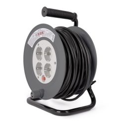   Entac Kábeldobos Hosszabbító 20m, 4 aljzat, 10A, 2300W, IP20, 3G1.0 mm² vezetékkel