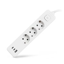   Entac USB-s Kapcsolós Elosztó 3 Aljzat, 2×USB-C + 1×USB-A, 1,4 m, Fehér