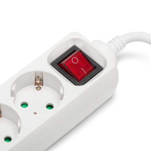 Entac USB-s Kapcsolós Elosztó 3 Aljzat, 2×USB-A, 1,5 m