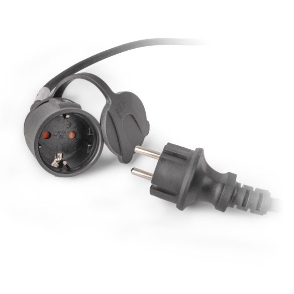 Entac Lengő Hosszabbító 20m, 1 aljzat, 16A, 3680W, IP44, 3G1.5 mm² vezetékkel, fekete