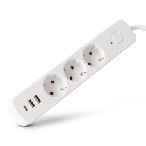   Entac USB-s Kapcsolós Elosztó 3 Aljzat, 2×USB-A + 1×USB-C, 1,5 m