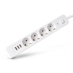 Entac USB-s Kapcsolós Elosztó 4 Aljzat, 3×USB-A, 1,5 m