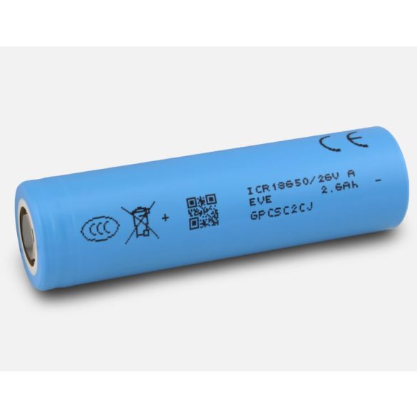 EVE INR 18650-26VA 3,6V-os 2600mAh Li-ion akku 13A