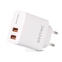 Entac 12W hálózati töltő 2xUSB-A fehér