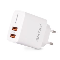 Entac 12W hálózati töltő 2xUSB-A fehér