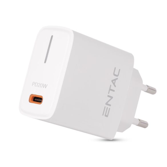 Entac 20W hálózati gyorstöltő 1xUSB-C PD fehér