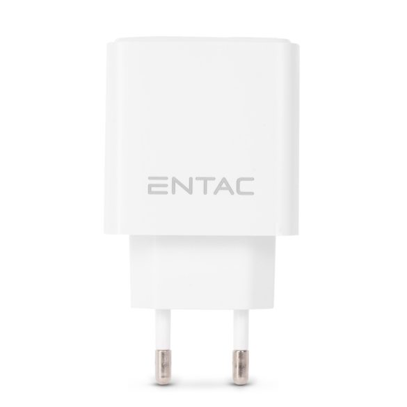 Entac 20W hálózati gyorstöltő USB-A + USB-C PD & QC fehér