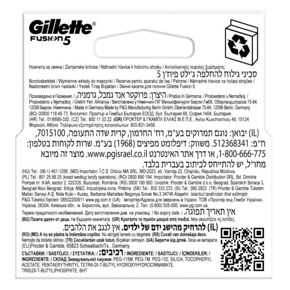 Gillette Fusion 5 borotva penge 4 darabos