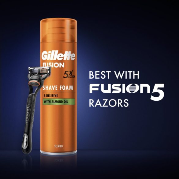 Gillette Fusion 5 Sensitive Almond Oil borotvahab 250 ml