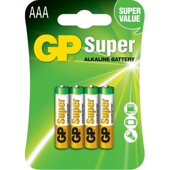 GP Super alkáli AAA mikró elem 4 db-os
