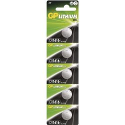 GP CR1616 3V lithium gombelem 5 db-os