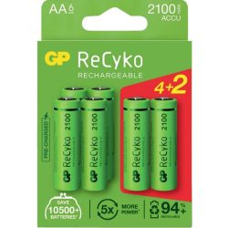 GP ReCyko AA ceruza akkumulátor 2100mAh 6 db-os