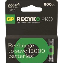 GP ReCyko Pro AAA mikró akkumulátor 800mAh NiMH 4 db-os