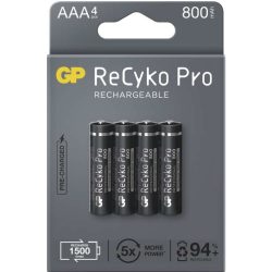 GP ReCyko Pro 800 mAh AAA mikró akkumulátor BL4