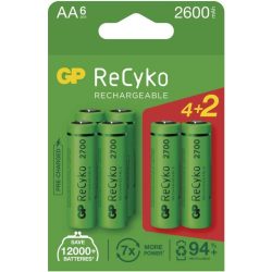 GP ReCyko 2600 mAh AA ceruza akkumulátor BL4+2