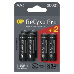 GP ReCyko AA ceruza akkumulátor 2000mAh 6 db-os