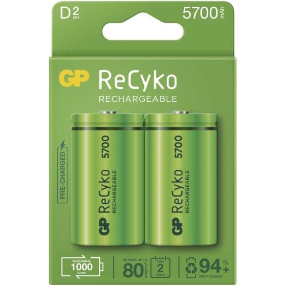 GP ReCyko D góliát HR20 akkumulátor 5700mAh NiMH 2 db-os