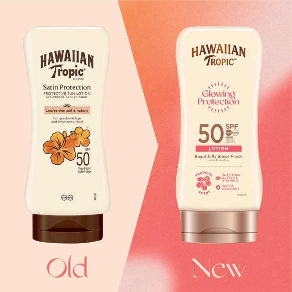 Hawaiian Tropic Glowing Protection bőrvédő naptej SPF 50 faktoros 180 ml