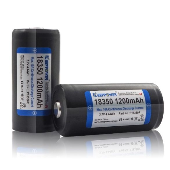 KeepPower 18350 1200mAh 3,7V-os védett Li-ion akku 10A