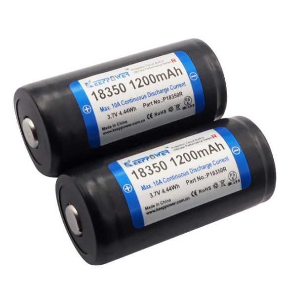 KeepPower 18350 1200mAh 3,7V-os védett Li-ion akku 10A