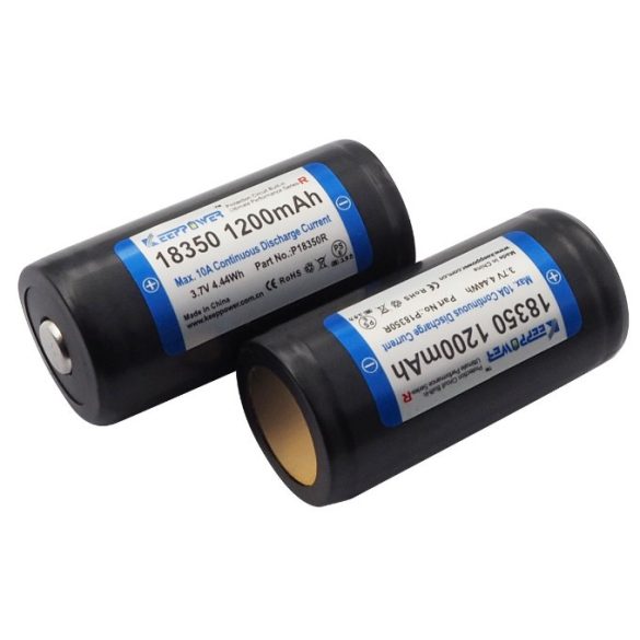 KeepPower 18350 1200mAh 3,7V-os védett Li-ion akku 10A