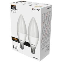   ENTAC LED gyertya izzó E14 6,5W 4000K természetes fehér 550 lumen 2 db-os kiszerelés 