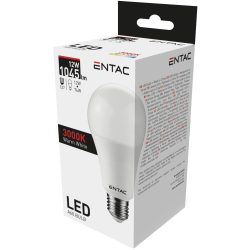   ENTAC A60 LED izzó, 12W, E27 foglalat, 3000K meleg fehér fény, gömb alakú