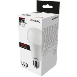   ENTAC A65 LED izzó, 15W, E27 foglalat, 3000K meleg fehér fény, gömb alakú