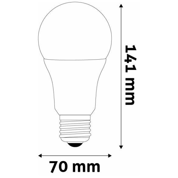 ENTAC A70 LED izzó, 18W, E27 foglalat, 4000K természetes fehér fény, gazdaságos 2 db-os kiszerelés