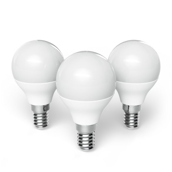 ENTAC LED kis gömb izzó E14 6,5W 4000K természetes fehér 560 lumen 3db-os kiszerelés