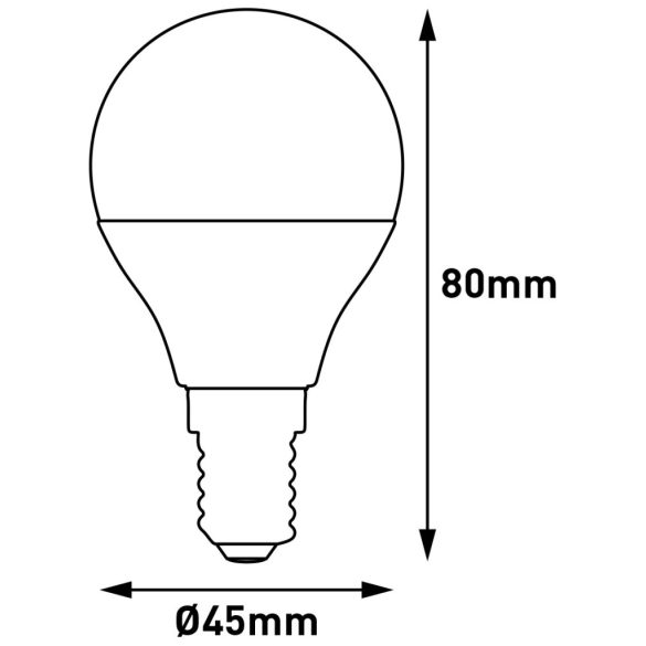 ENTAC LED kis gömb izzó E14 6,5W 4000K természetes fehér 560 lumen 3db-os kiszerelés