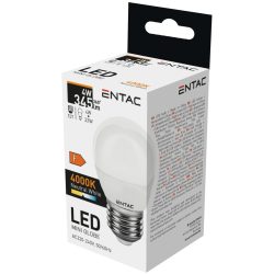   ENTAC LED kis gömb izzó E27 4W 4000K természetes fehér 345 lumen