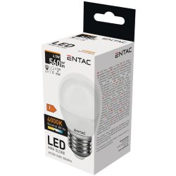   ENTAC LED kis gömb izzó E27 6,5W 4000K természetes fehér 560 lumen
