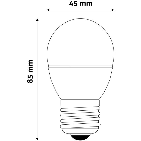 ENTAC LED kis gömb izzó E27 6,5W 4000K természetes fehér 560 lumen