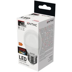   ENTAC LED kis gömb izzó E27 6,5W 3000K meleg fehér 560 lumen