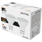   ENTAC LED Spot izzó GU10 4W 4000K természetes fehér 350 lumen (Duo Pack - 2 db)