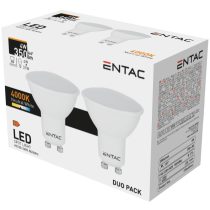   ENTAC LED Spot izzó GU10 4W 4000K természetes fehér 350 lumen (Duo Pack - 2 db)